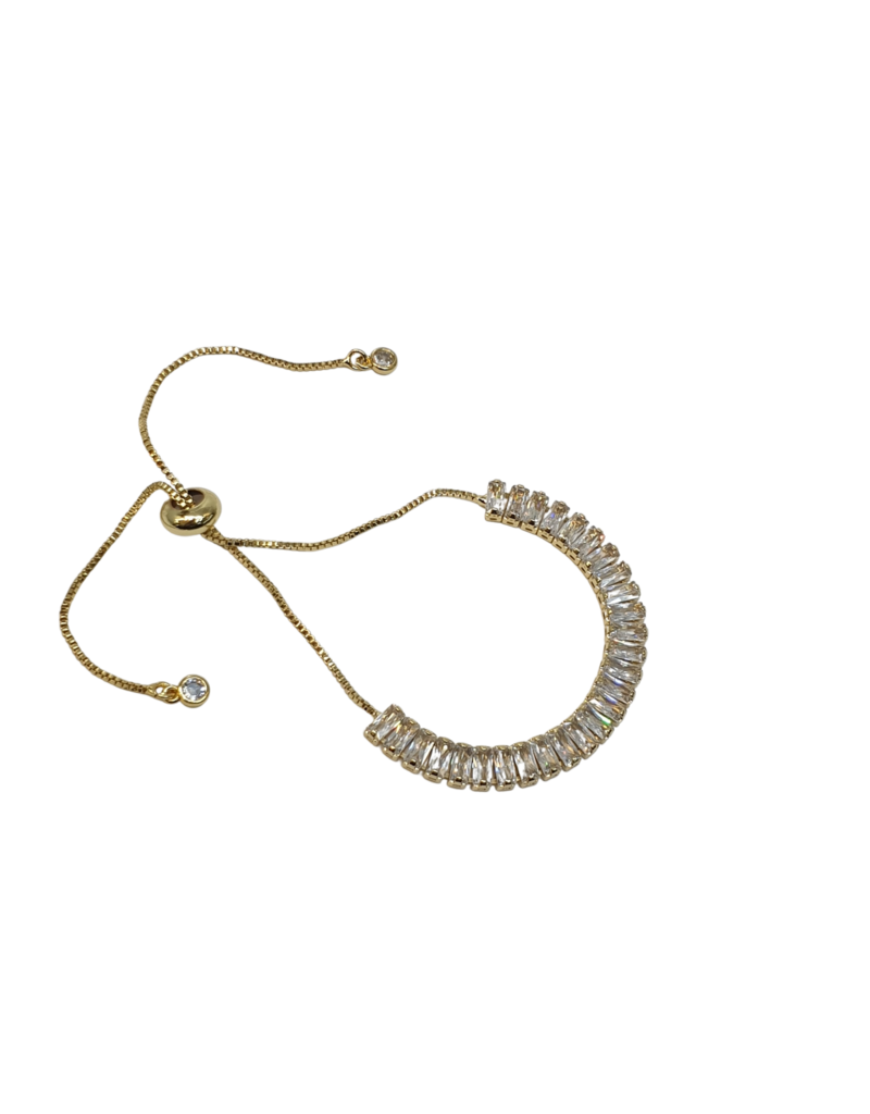 BSD0044- Gold, Baguette Adjustable Bracelet