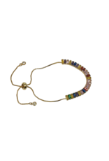 BSD0045- Gold, Multicolour, Baguette Adjustable Bracelet