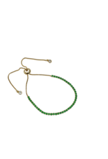 BSD0048- Gold, Green, Tennis Adjustable Bracelet