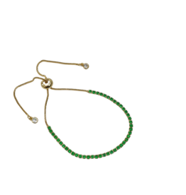 BSD0048- Gold, Green, Tennis Adjustable Bracelet