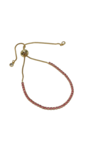 BSD0051- Gold, Pink, Tennis Adjustable Bracelet