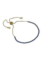 BSD0054- Gold, Blue, Tennis Adjustable Bracelet