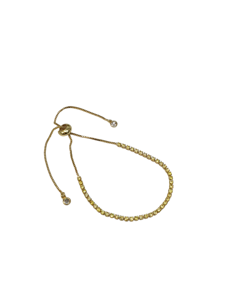 BSD0056- Gold, Yellow, Tennis Adjustable Bracelet