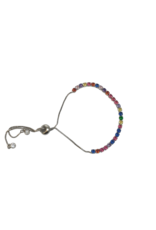 BSD0061- Silver, Muticolour, Tennis Adjustable Bracelet
