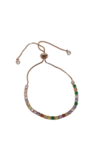 BSD0062- Rose Gold, Multicolour, Tennis Adjustable Bracelet