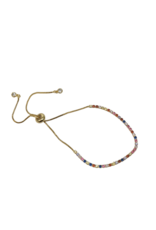 BSD0066- Gold, Multicolour, Tennis Adjustable Bracelet