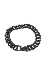 SBD0011- Black, Cuban Link Half Stone Bracelet