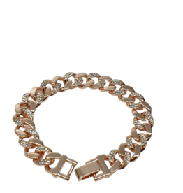 SBD0006  Half stone cubin link bracelet