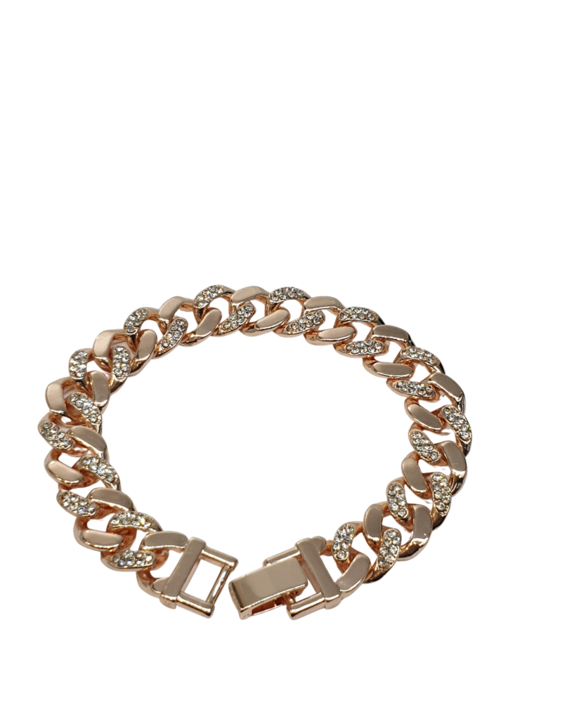 SBD0006  Half stone cubin link bracelet