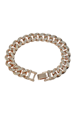 SBD0001- Rose Gold, Cuban Link Full Stone Bracelet