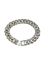 SBD0002- Silver, Cuban Link Full Stone Bracelet