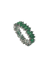 RNI0015- Silver,Green Ring