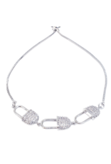 BJI0002 - Silver Pin  Adjustable Bracelet