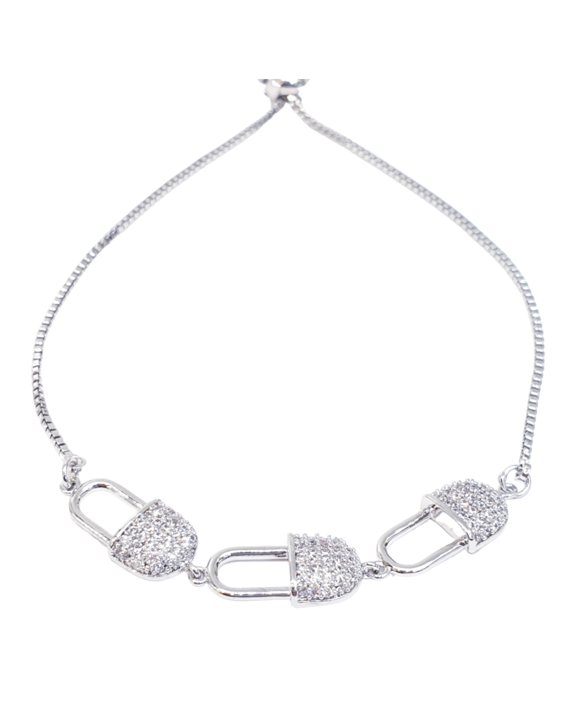 BJI0002 - Silver Pin  Adjustable Bracelet