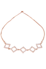 BJI0004 - Rose Gold Squares  Adjustable Bracelet
