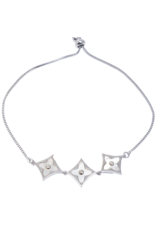 BJI0041 - Silver   Adjustable Bracelet