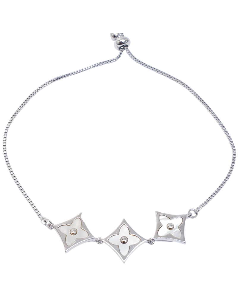 BJI0041 - Silver   Adjustable Bracelet