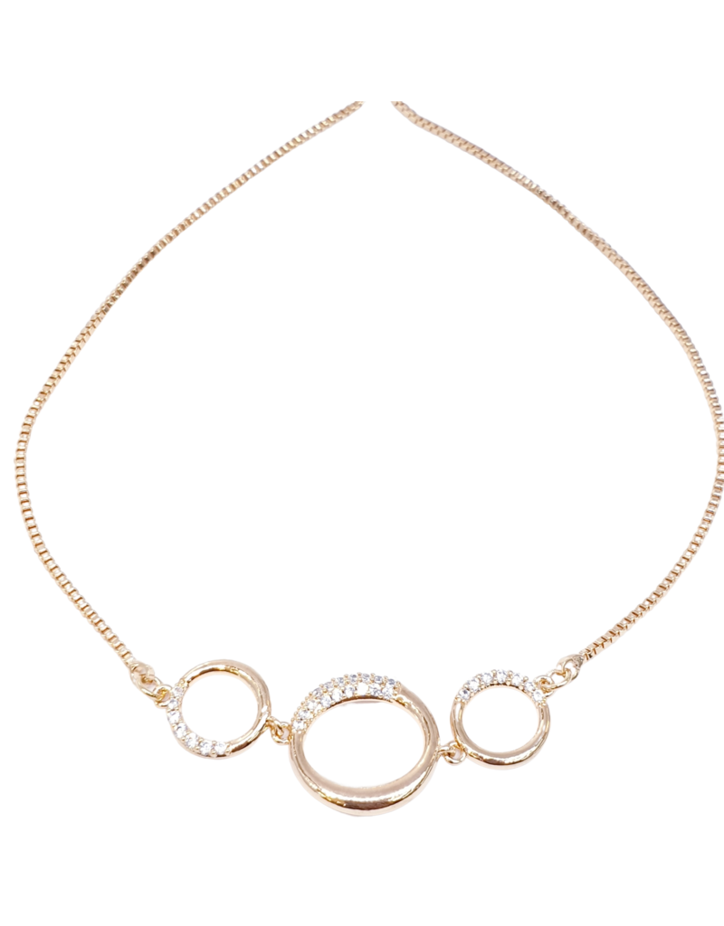 BJI0043 - Gold Circular  Adjustable Bracelet