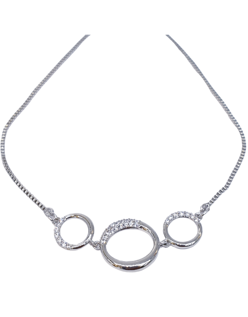BJI0045 - Silver Circular  Adjustable Bracelet