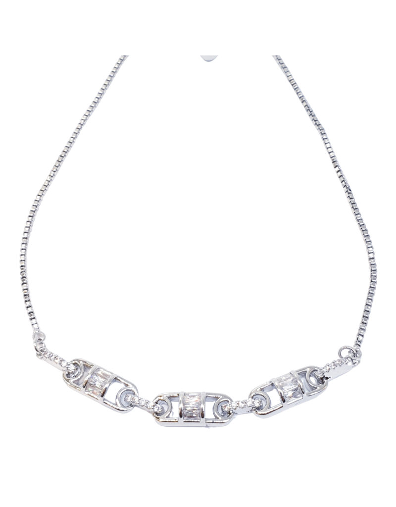 BJI0056 - Silver   Adjustable Bracelet