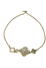 BJI0067 - Gold Clove Pearl Adjustable Bracelet