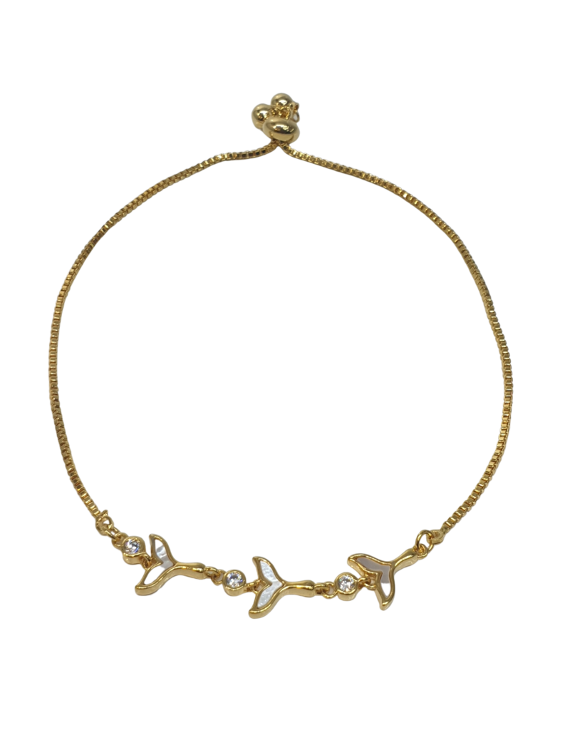 BJI0071 - Gold Mermaid Tail  Adjustable Bracelet