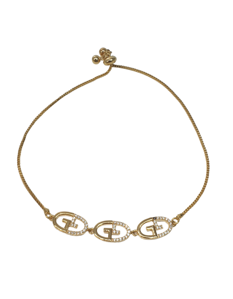 BJI0074 - Gold G  Adjustable Bracelet