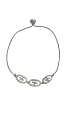 BJI0075 - Silver   Adjustable Bracelet