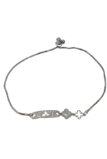 BJI0082 - Silver Clove  Adjustable Bracelet
