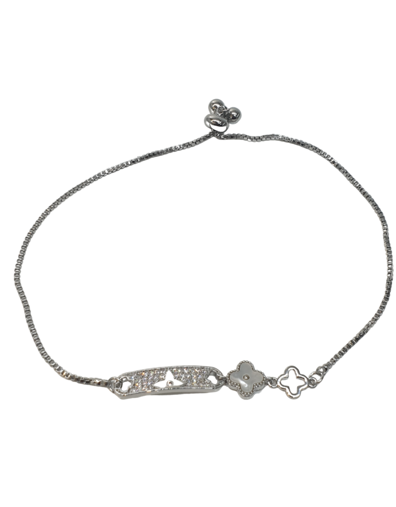 BJI0082 - Silver Clove  Adjustable Bracelet