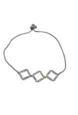 BJI0084 - Silver   Adjustable Bracelet