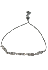 BJI0089 - Silver Baguette  Adjustable Bracelet