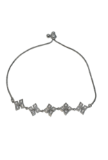 BJI0101 - Silver Flower  Adjustable Bracelet