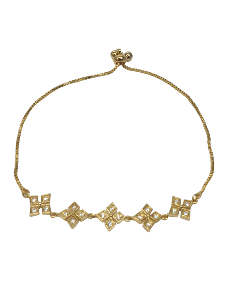 BJI0102 - Gold Flower  Adjustable Bracelet