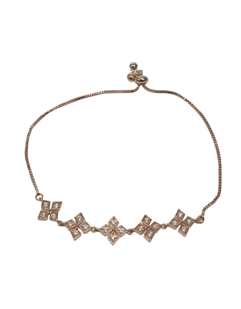 BJI0103 - Rose Gold Flower  Adjustable Bracelet