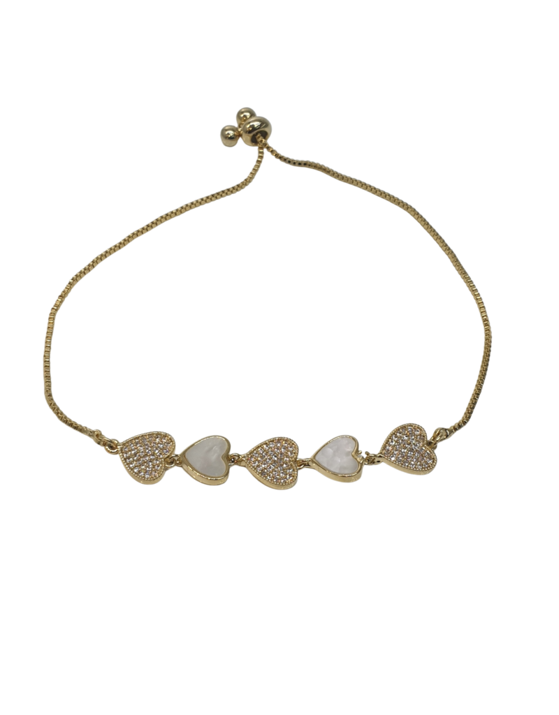 BJI0105 - Gold Heart  Adjustable Bracelet