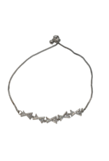 BJI0115 - Silver Bow  Adjustable Bracelet