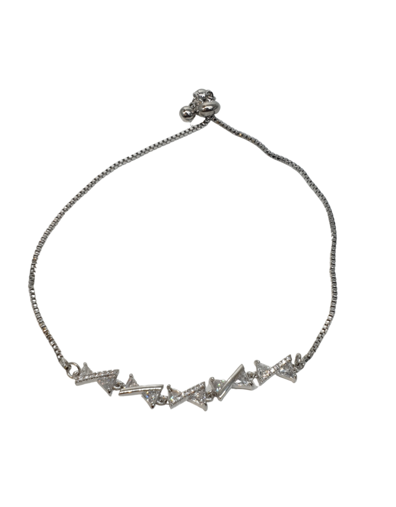 BJI0115 - Silver Bow  Adjustable Bracelet