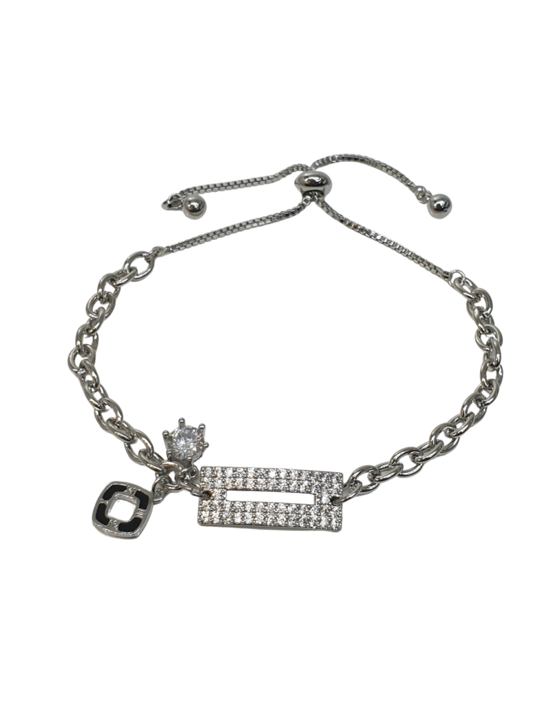 BJI0015 - Silver   Adjustable Bracelet