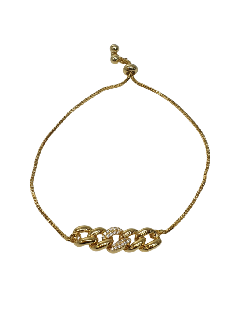 BJI0016 - Gold Link  Adjustable Bracelet