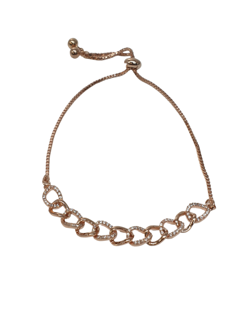 BJI0027 - Rose Gold Linked  Adjustable Bracelet