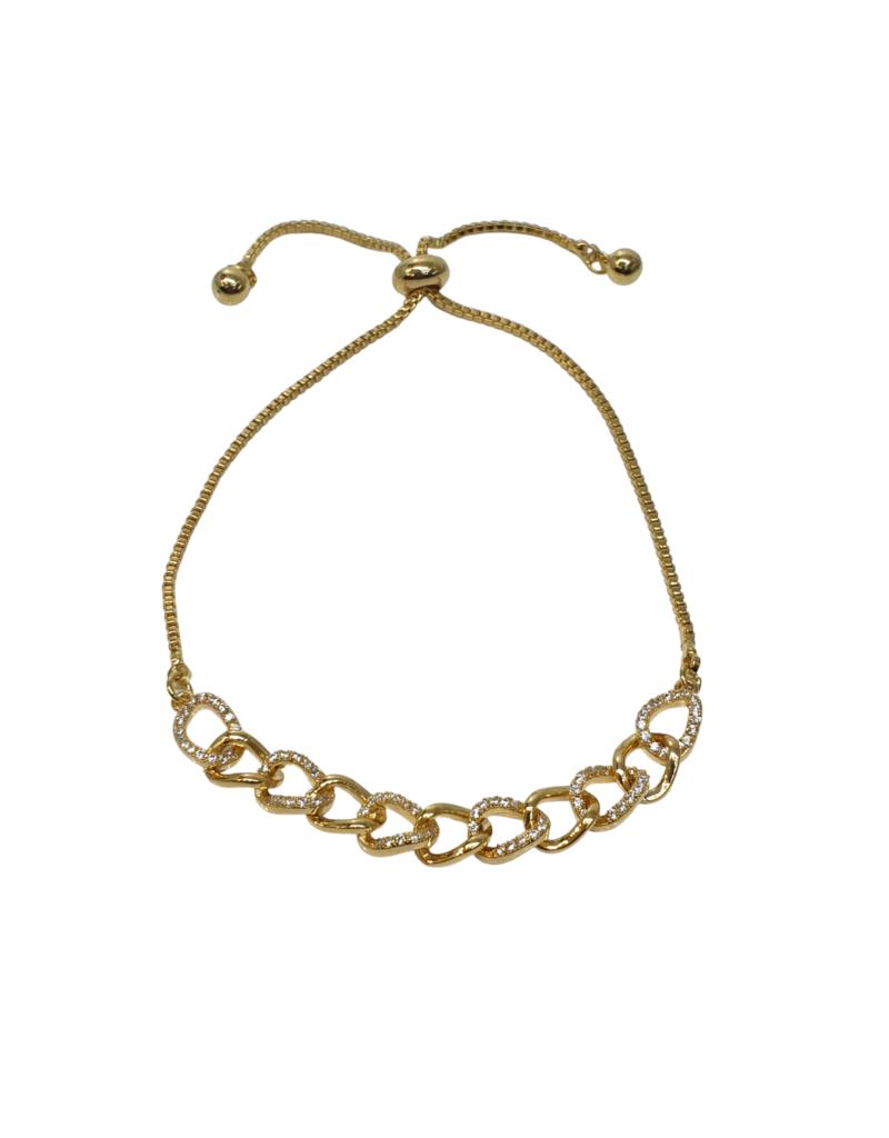 BJI0029 - Gold Linked  Adjustable Bracelet