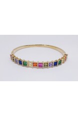 BGJ0021 - Gold, Baguette, Multicolour Bangle