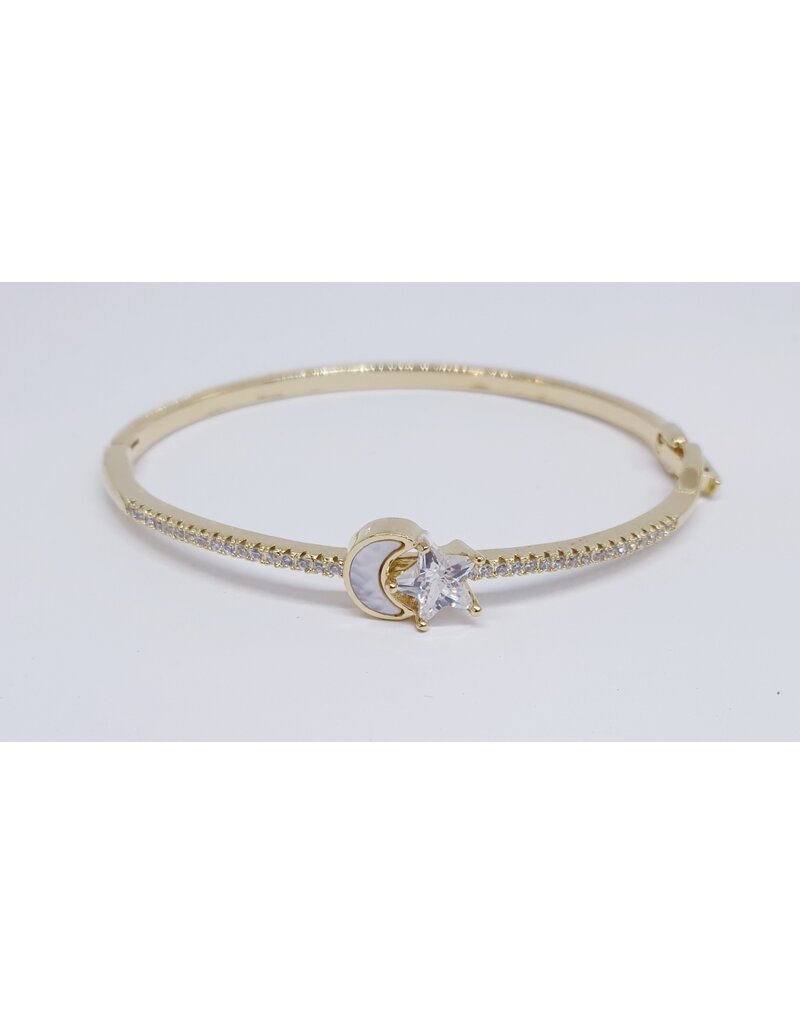 BGJ0022 - Gold, Moon, Star Bangle