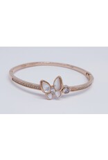 BGJ0025 - Rose Gold, Butterfly, Diamante Bangle
