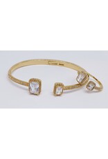BIA0010 - Gold Rect Bangle Ring Set