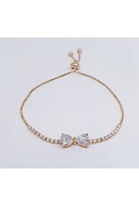 BJJ0003 - Bow, Gold Adjustable Bracelet