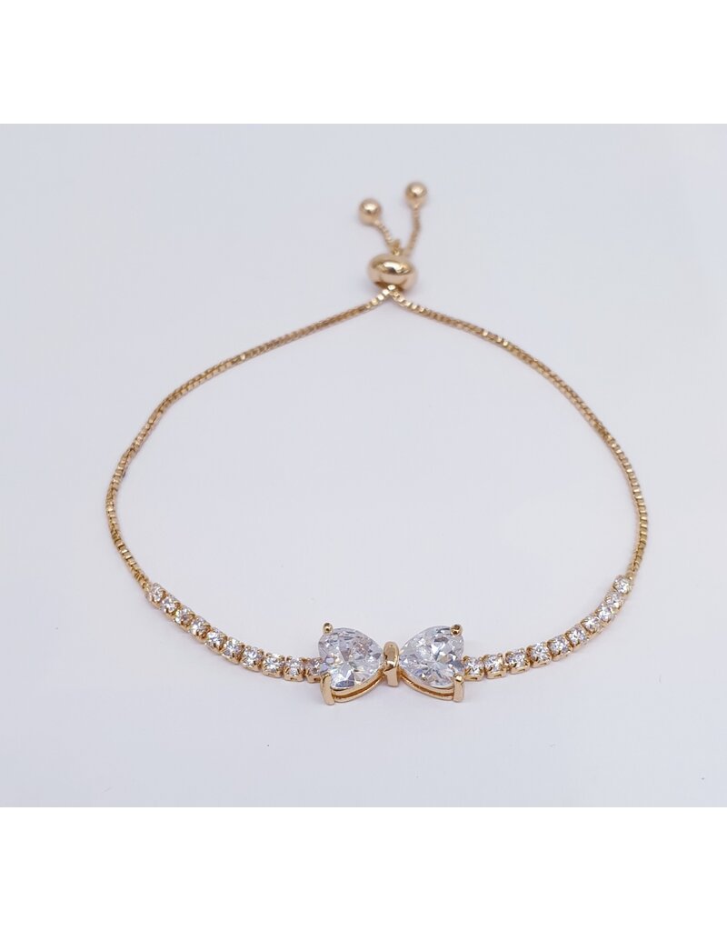BJJ0003 - Bow, Gold Adjustable Bracelet