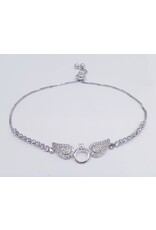 BJJ0008 - Ring Wings, Silver Adjustable Bracelet