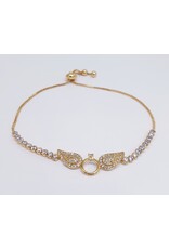 BJJ0007 - Ring Wings, Gold Adjustable Bracelet